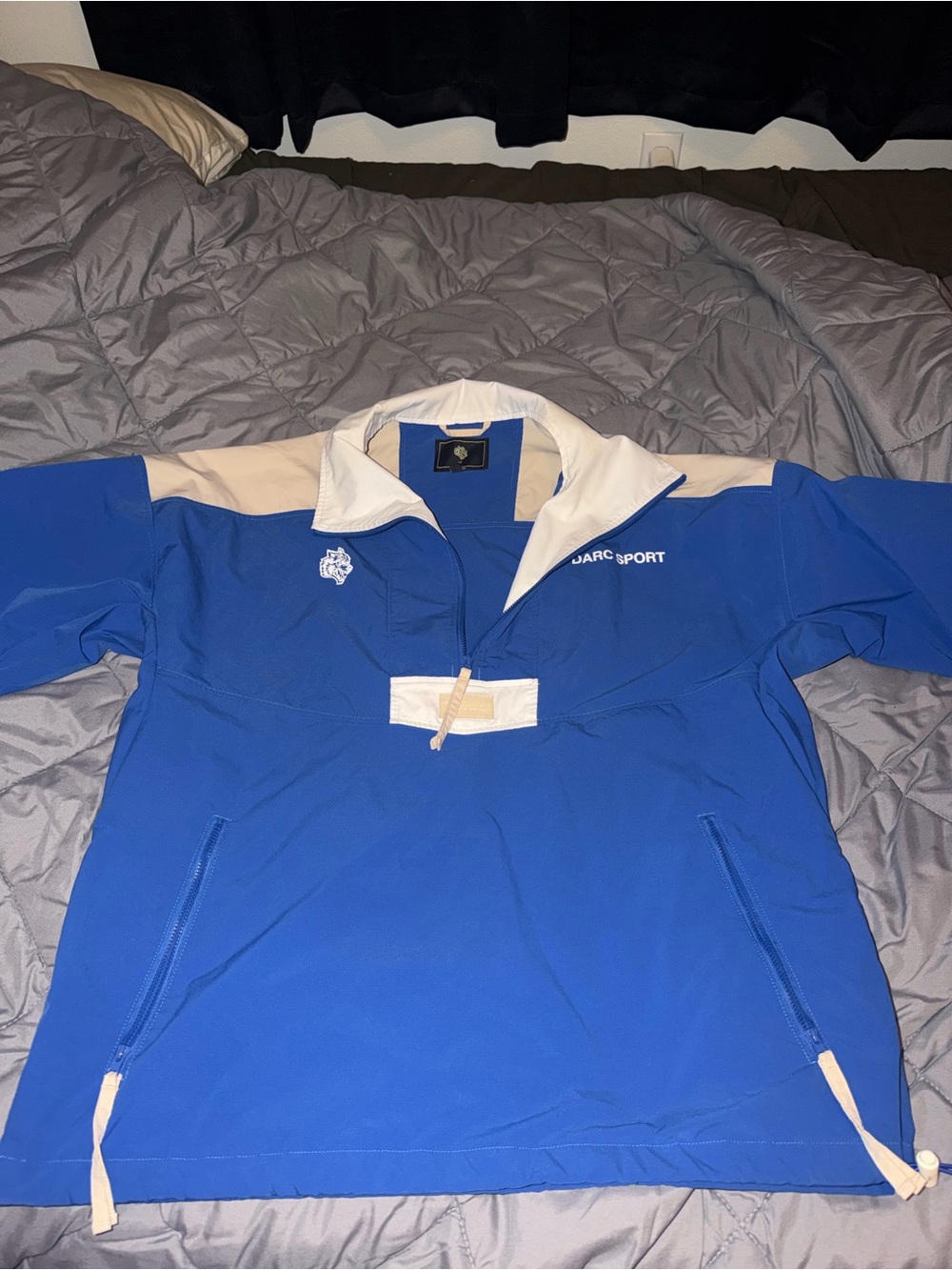 Darc Sport Blue & White Half-Zip Windbreaker - Picture 2 of 7